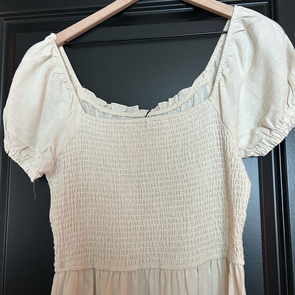 M.P.H. Collection White Embroidered 100% Rayon puff Sleeve Maxi Dress Large NWT - Picture 5 of 10